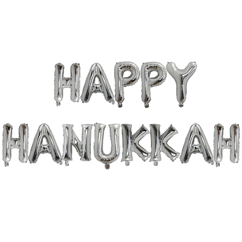 13 шт. счастливые Hanukkah буквы шары 16 дюймов Розовое Золото Серебро Висячие шарик в форме букв Chanukah баннер украшение для вечеринки поставки