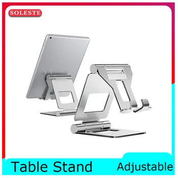 

SOLESTE Universal Portable Adjustable Foldable Aluminium Alloy Tablet Holder Stand for iPad redmi huawei Metal Desktop Stand