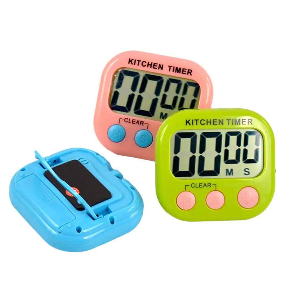 

Magnetic LCD Digital Kitchen Countdown Timer Alarm with Stand White Kitchen Timer Practical Cooking Timer Alarm Clock