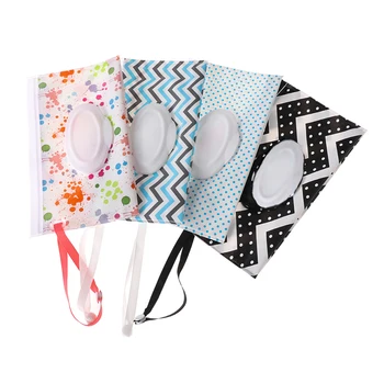 

6 styles 24*14cm Easy-carry Wet Wipes Bag Snap Strap Clamshell Cosmetic Pouch Cleaning Wipes Case Housegold Napkin Storage Box