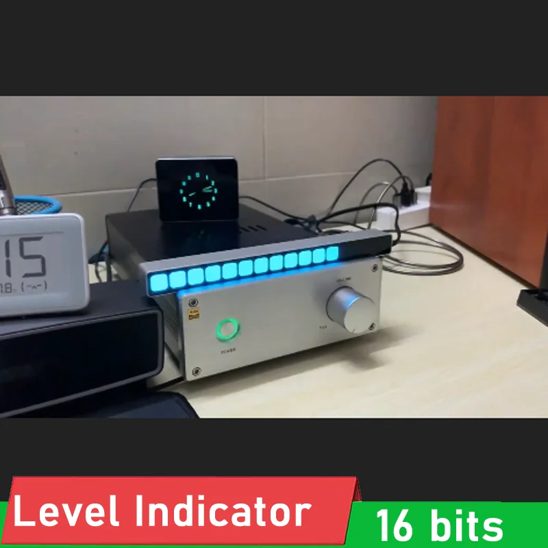Stereo VU Meter Level Indicator 2 Channel Music Spectrum 16 Segment LED Display 