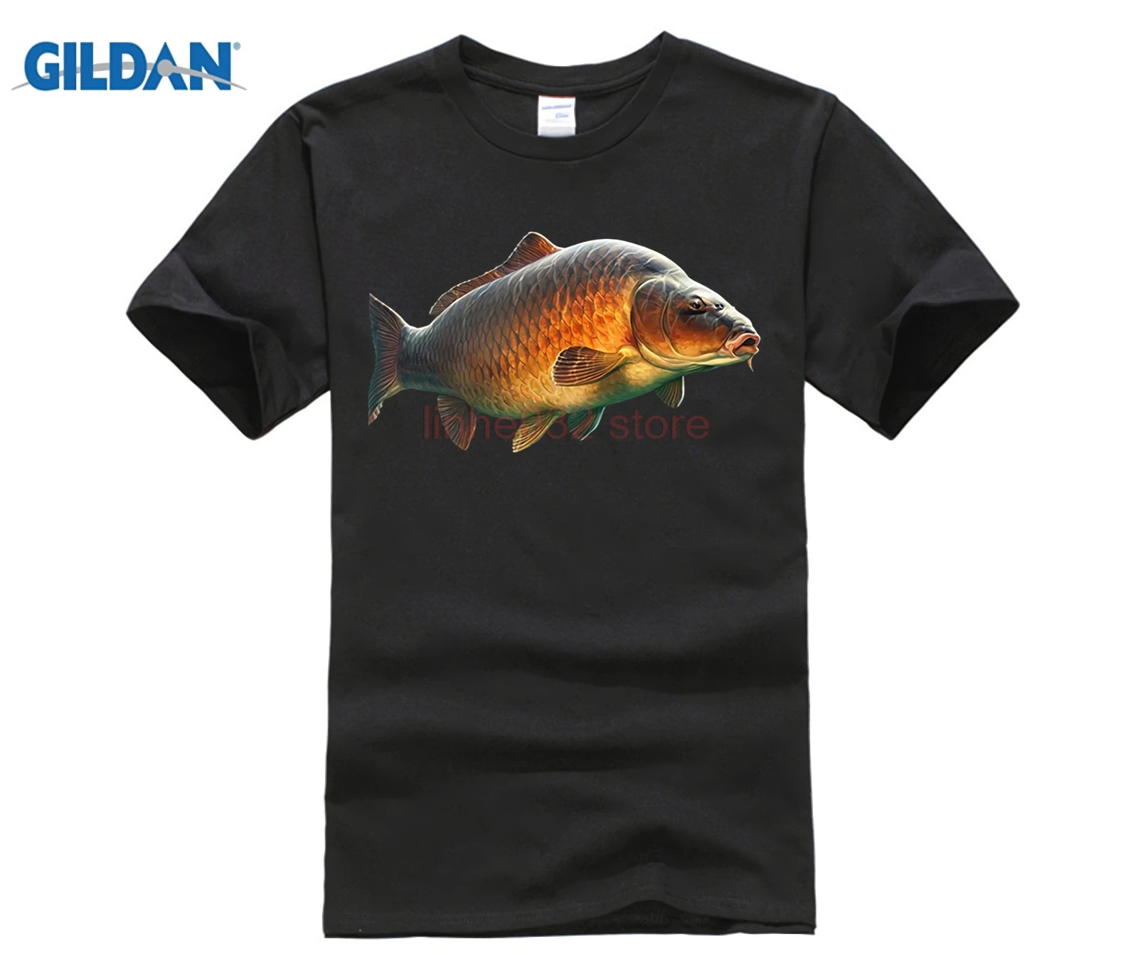 Футболка с рисунком карпа-If You Can Catch Fish Мужская футболка круглым вырезом и принтом