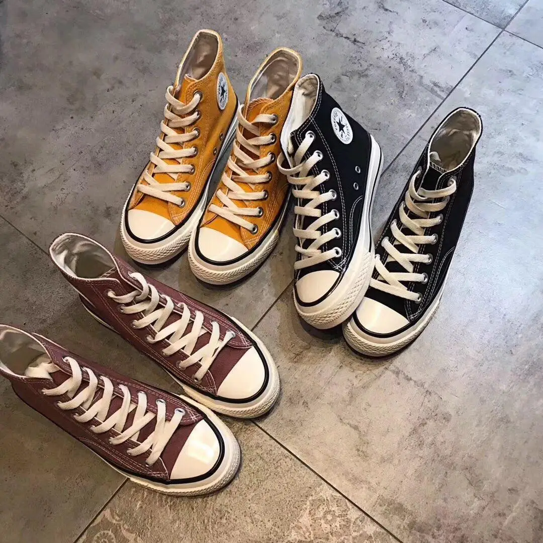 

2019 Spring Summer Classic Hight-top Engraved 1970 S Canvas Korean-style Lace up Front Breathable WOMEN'S Shoes Canvas Shoes
