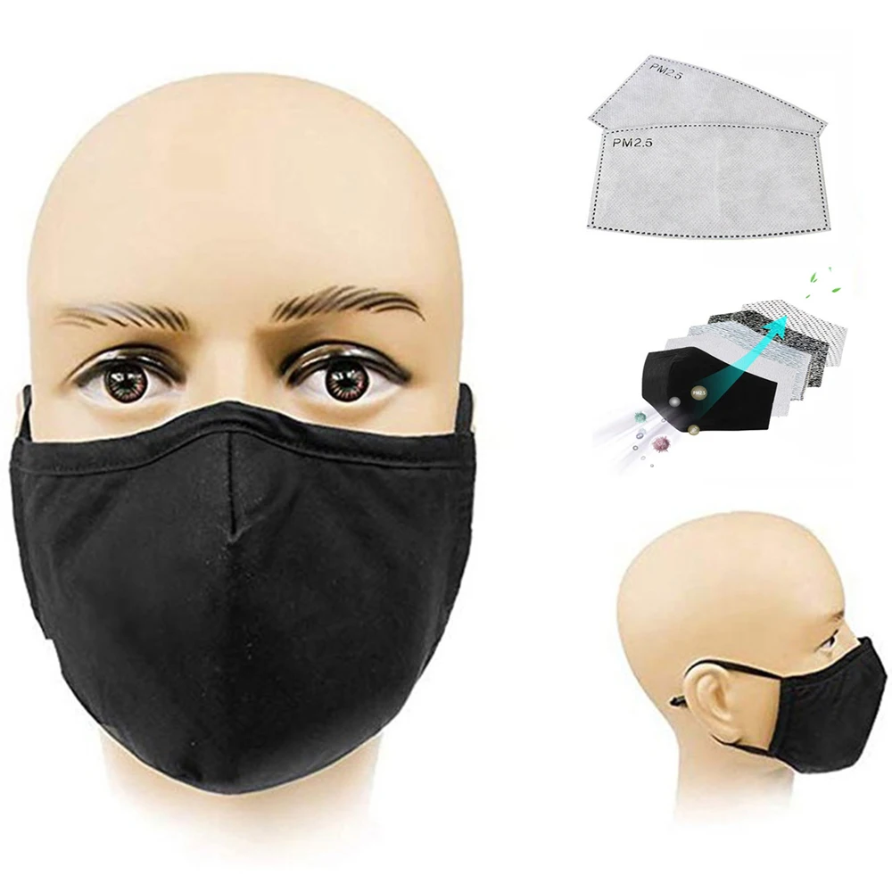 

5Pcs Fashion Unisex Cotton Breath mask PM2.5 Mouth Mask Anti-Dust Anti Pollution Mask Cloth Activated carbon filter respirator