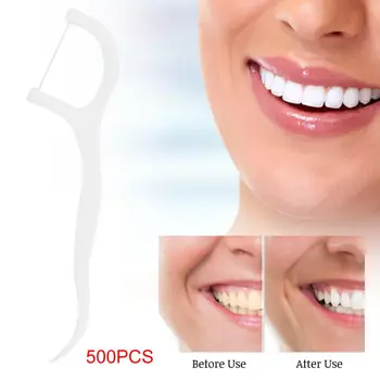 

Floss 500pcs Disposable Dental Floss Stick Teeth Stain Removal Floss Oral Care Tool Teeth Cleaning