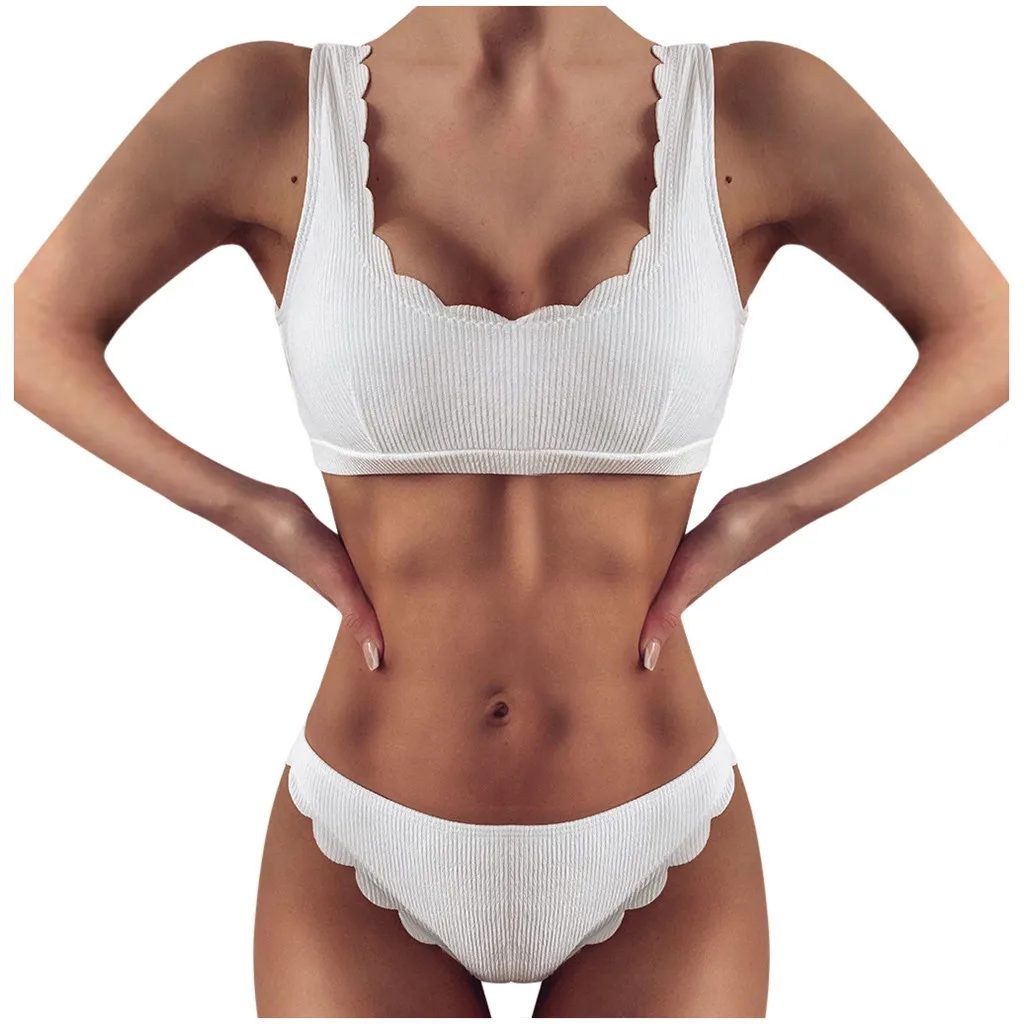 KANCOOLD Fashion Solid Color Bikini Push Up Swimwear Women Tankini Sexy Bikini Set Swimsuit Women Summer Bikinis 2020 Mujer E26