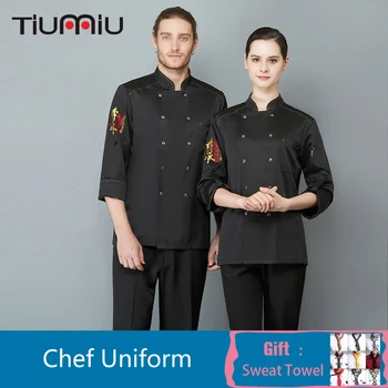 

Chef Uniform Long Sleeve Kitchen Catering Restaurant Chef Jackets Cook Wear Food Serive Unisex Hotel Work Clothes Sushi Costume