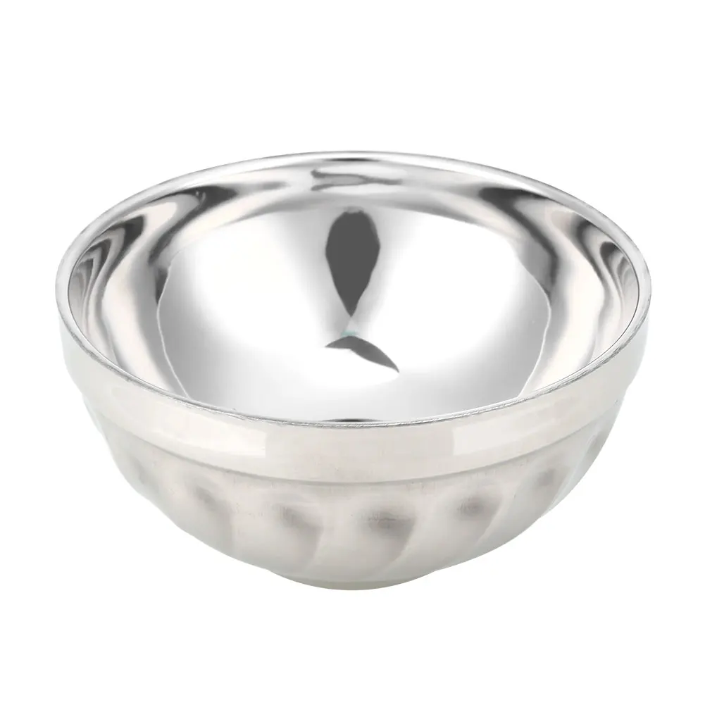 Stainless Steel Bowls Silver Color Kitchen Dual-Layers Double-Deck Rice Food Storage Utensil Dinnerware Container
