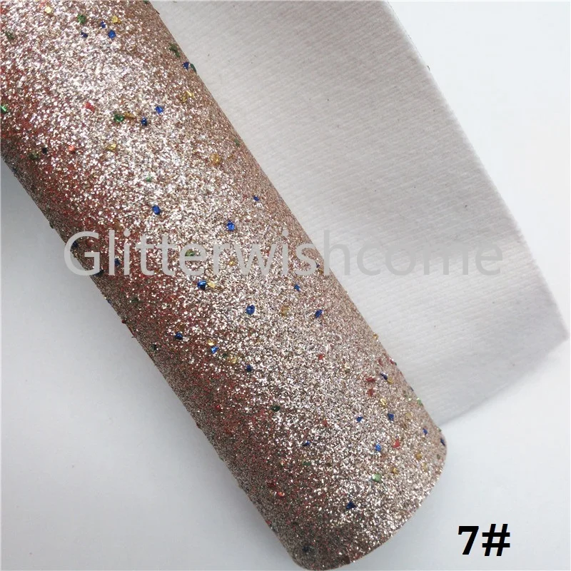 Glitterwishcome 21X29 см A4 Размер посыпать блестящая кожа, блестящая кожа, искусственная из искусственной кожи Ткань Винил для бантов, GM624A