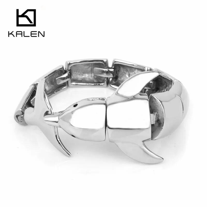 Уникальный 316L нержавеющая сталь животное Дельфин тяжелый мужские браслеты панк ручной цепи браслеты лучшие подарки для бойфренда