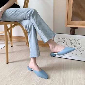 

Mules Women Ladies Low Heels Woman Outdoor Slippers Casual Slides Women's Fashion Beach Shoes Female Comfortable Footwear
