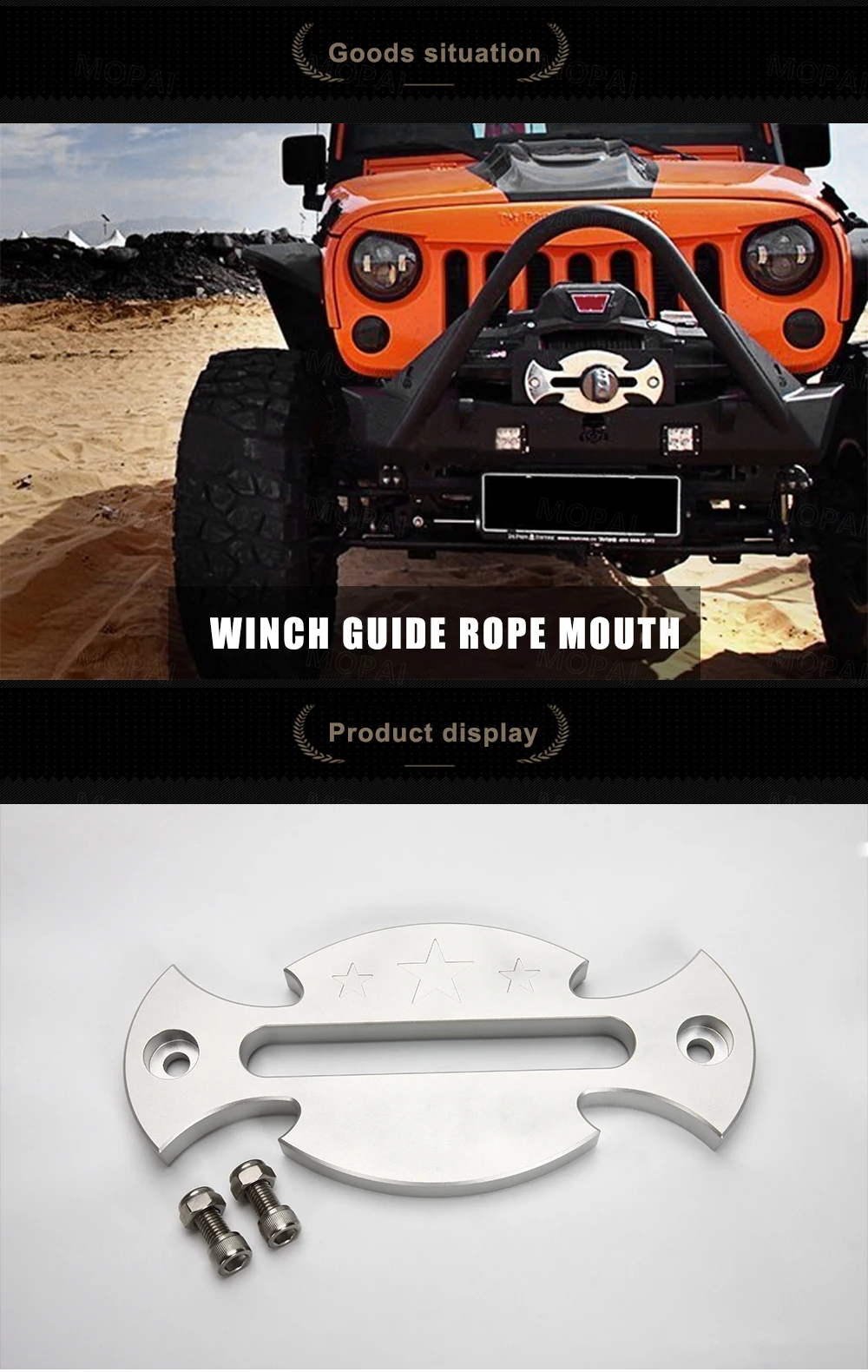 MOPAI лебедка Hawse Fairlead для Jeep Wrangler JK JL лебедка трос Ролик Fairlead держатель с гайками для Jeep JL Wrangler 2007