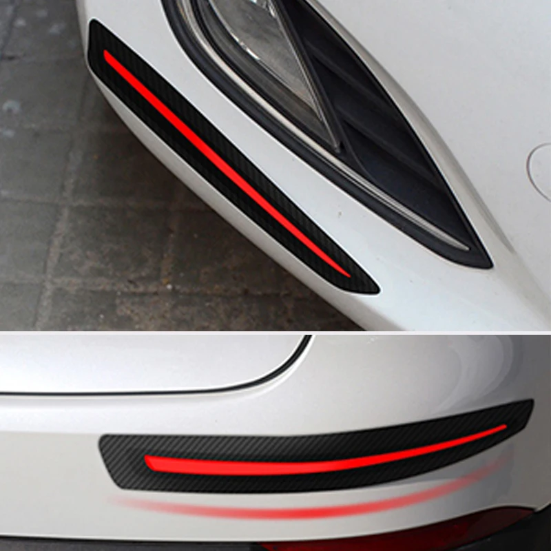 2PCS Universal Car Bumper Protector Stickers Auto Front Rear Door Guard Scratch Sticker Strip Rubber Styling | Автомобили и