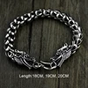 Cadena de plata de ley 925 con diseño de dragón para hombre, brazalete con doble cabeza, estilo Retro Punk Rock, Vintage ► Foto 2/5