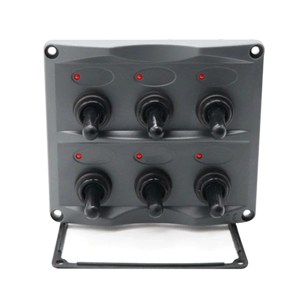 12V/24V IP66 Водонепроницаемый 6 Gang светодиодный индикатор тумблер Панель для
