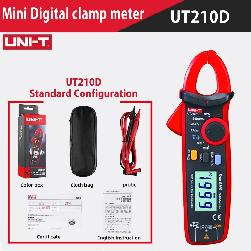 voice volume meter UNI-T UT204 Plus/UT210 Series Clamp Ammeters. Temperature Voltage Tester LCD Digital Current clamp AC/DC NCV True Rms Multimeter loggers tape measure Measurement & Analysis Tools