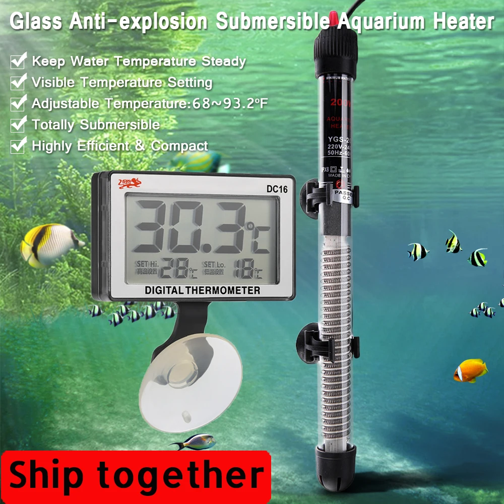 

Mini Aquarium Heater 20-34°c 100W Submersible Fish Tank Heating Rod 220-240V Aquarium Thermometer Fish Tank Aquarium Accessories