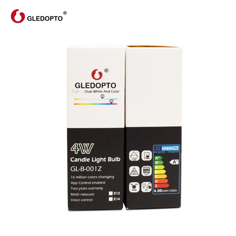 GLEDOPTO Zigbee RGB+ CCT светодиодный 4 Вт умный светильник в форме свечи E12 E14 с дистанционным управлением декоративная лампа с регулируемой яркостью работает с Amazon Echo Plus