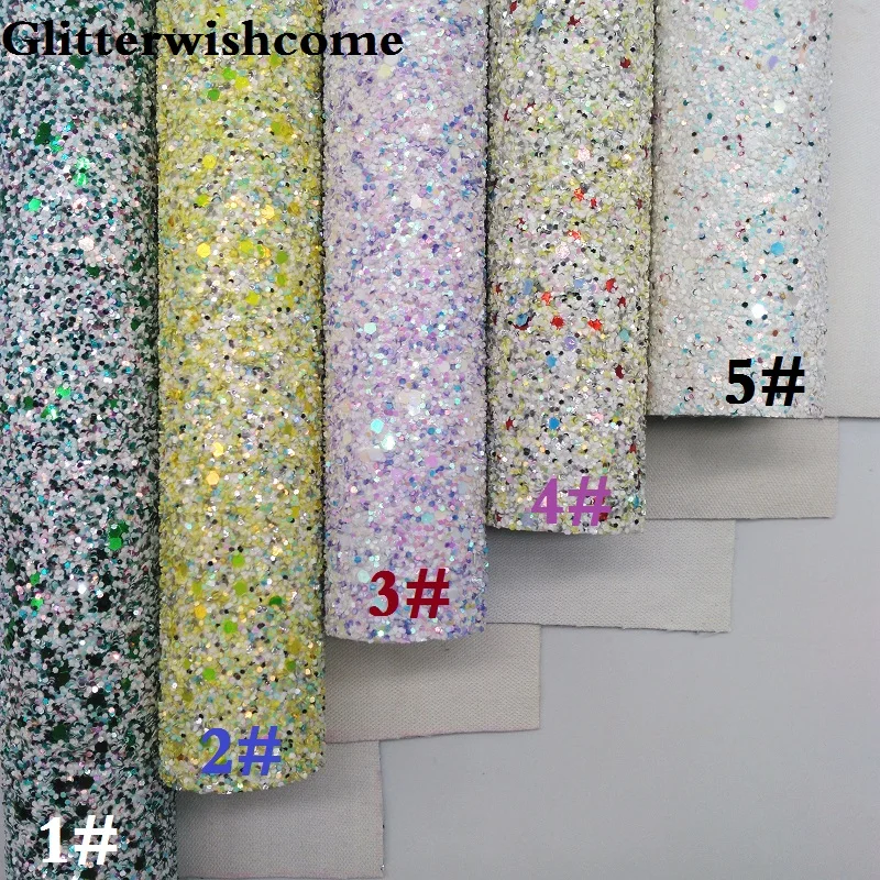 Мини рулон синтетической кожи Glitterwishcome 30 х134 см крупная блестящая кожа