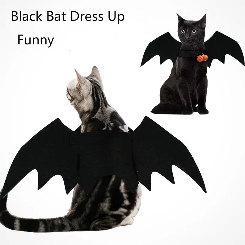 

Halloween Cat Bat Wings Collar Harness Decor Dog Cosplay Clothes Funny Wing Cat Clothes Accessory Christmas Gifts