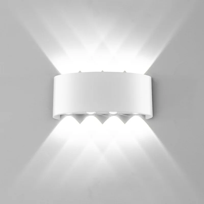 LED 벽 램프 알루미늄 야외 방수 정원 울타리 스콘스 발코니 조명, 실내 침실 거실 계단 벽 조명, IP65