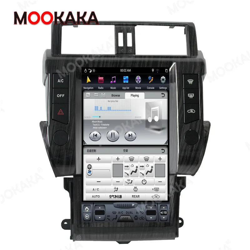 128GB Carplay DSP Android Vertical Tesla Radio Car Multimedia Player GPS Navigation For Toyota Land Cruiser Prado 150 2014-2017