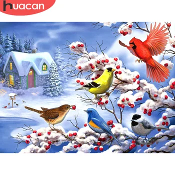 

HUACAN Full Drill Diamond Painting 5d Bird New Arrival Home Decor Diamond Embroidery Winter Landscape Mosaic Handmade