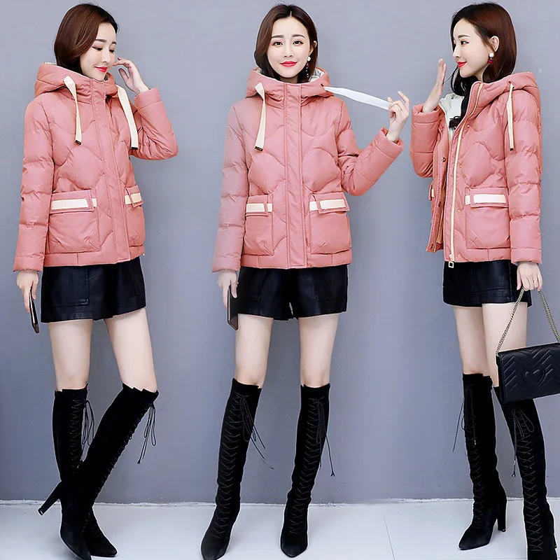 

Hooded Cotton-padded Clothes Women's 2018 New Style Korean-style Thick Cotton-padded Jacket Students Winter Short INS down Jacke