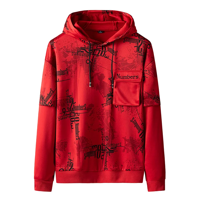 

2019 autumn and winter new men's youth loose Korean version of the trend print hooded sweatshirt men's hip hop loose pullover