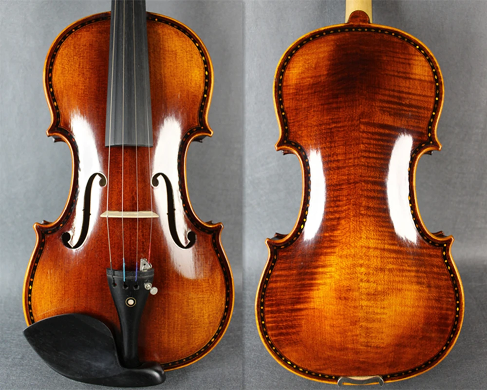 ACTUAL PHOTO AVAILABLE Nice Carved 4/4 Violin Cкрипка 4/4 كمان 바이올린 Hand Made Musical Instrument Keman Free violin case