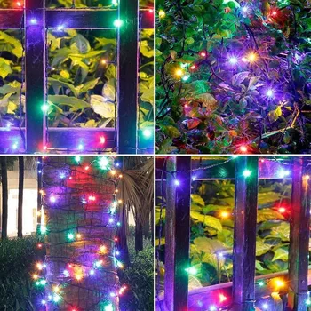 

LED Solar Fairy String Light Outdoor Garland Street Lights Decoration Holiday Garland Decorative Festoon for Garden Fence 7-22M