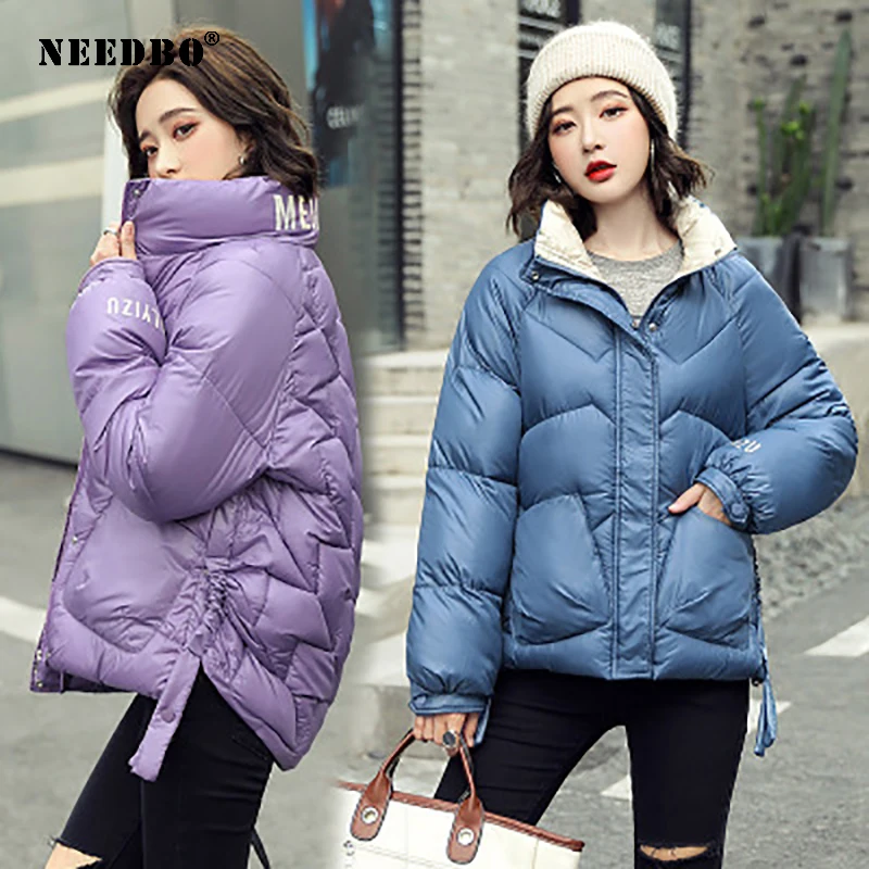 

NEEDBO Winter Jacket Women 2020 Parka Mujer Cotton Padded Puffer Jacket Women Winter Coat Warm Stand Collar Casual Casaco Outwea