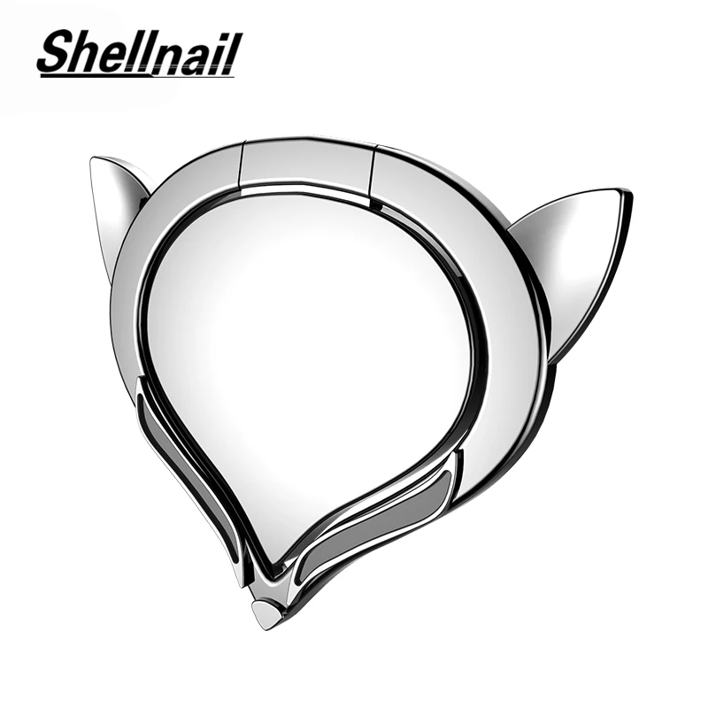 

SHELLNAIL Cute Fox Finger Ring Phone Holder For iPhone Samsung HUAWEI 360 Degree Circle Holder for Magnet Mount Smartphone Stand