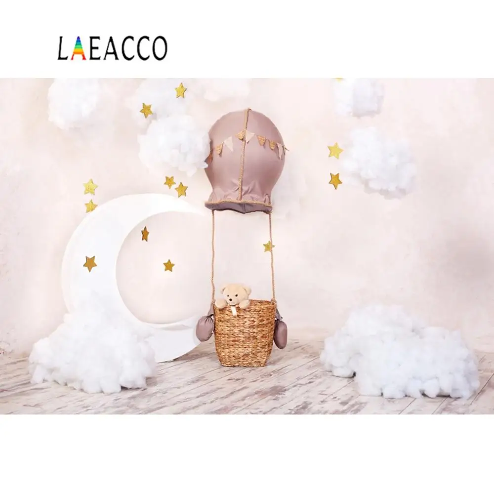 Laeacco фото фон для новорожденных с золотой звездой луной из хлопка корзина вечерние Портретные фотографии фон для фотостудии фотосессия