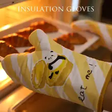 2 шт. хлопчатобумажные перчатки для духовки термостойкие рукавицы кухонные рукавица и прихват для микроволновой печи изолированные Нескользящие Утепленные перчатки против обжига