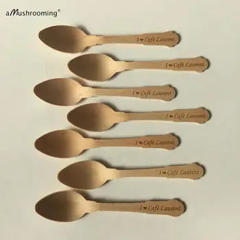 

2000 Wholesale Classic Spoons Personalized Text | Wooden mini Spoons for Dessert Yogurt Jam Jars Party Decoration party spoons