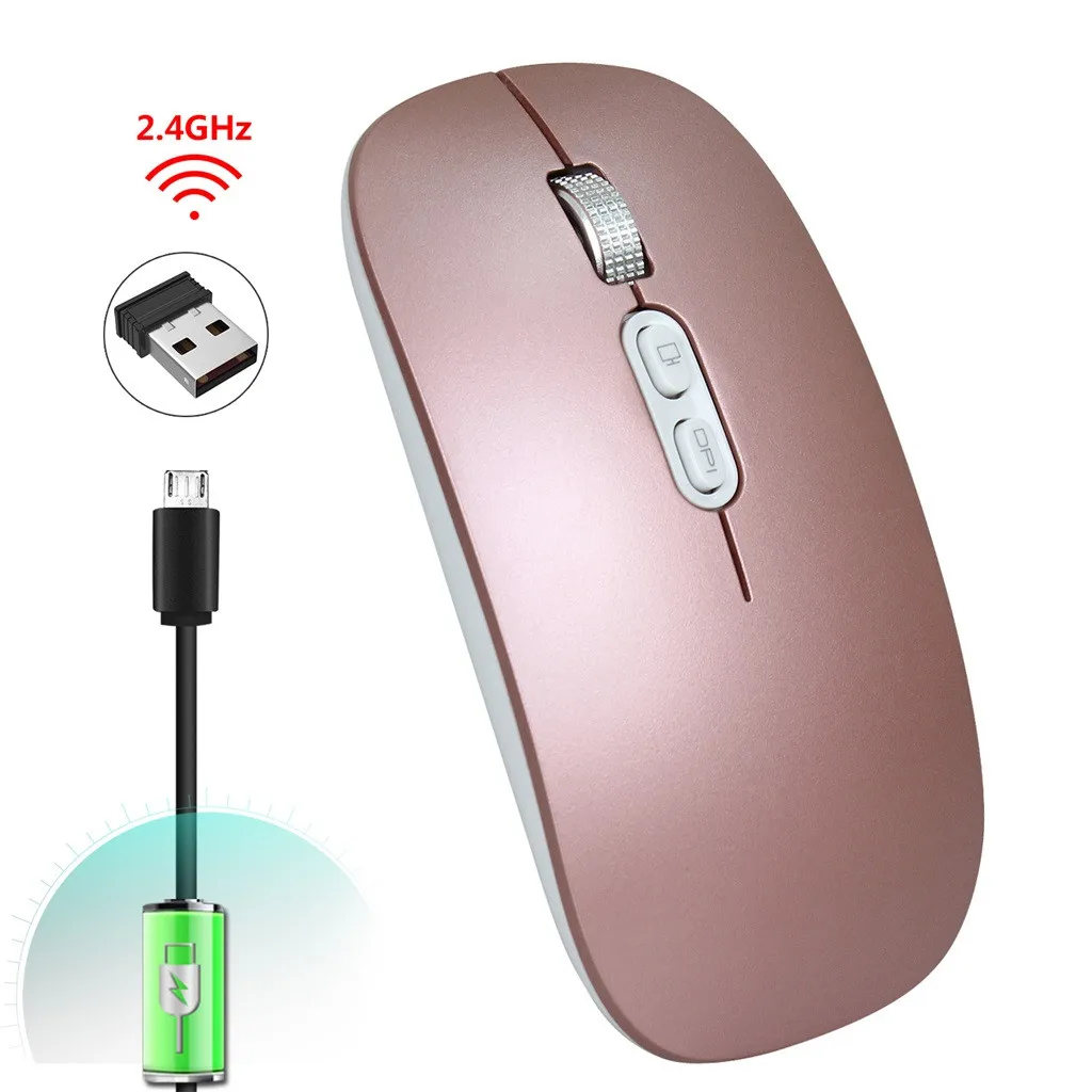 Игровая Мышь перезаряжаемая 2,4g беспроводная Мышь металлическая Бесшумная оптическая Мышь для ноутбука Мышь Прямая поставка
