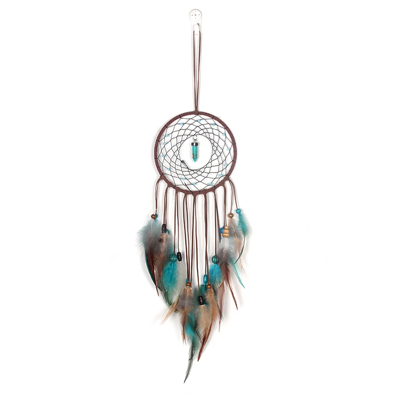 Wind Chime сеть Ловца снов Ловец снов современная мода светодиодный светильник Бирюзовый Окно комнаты свадебные украшения из перьев орнамент
