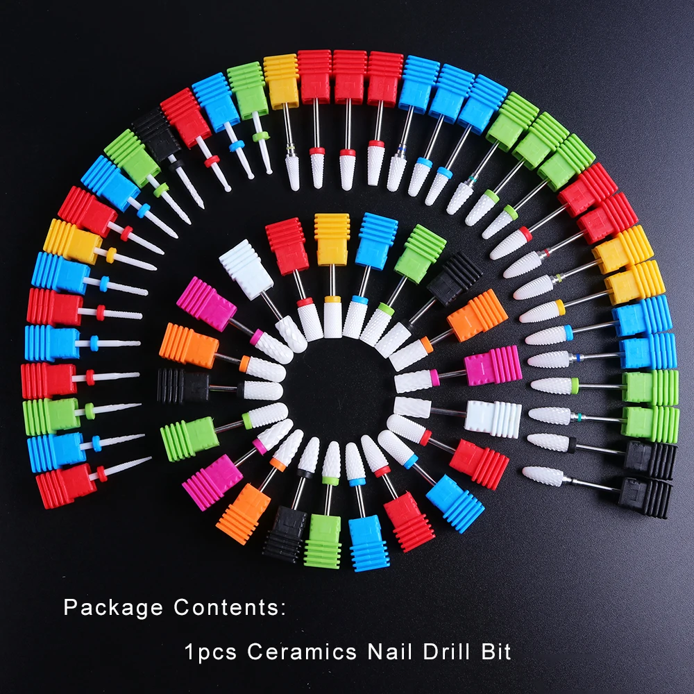 

1pcs 28 Types Barrel Cone Ceramic Milling Cutter Electric Manicure Nail Drill Accessories Burr UV Gel Cuticle Remover