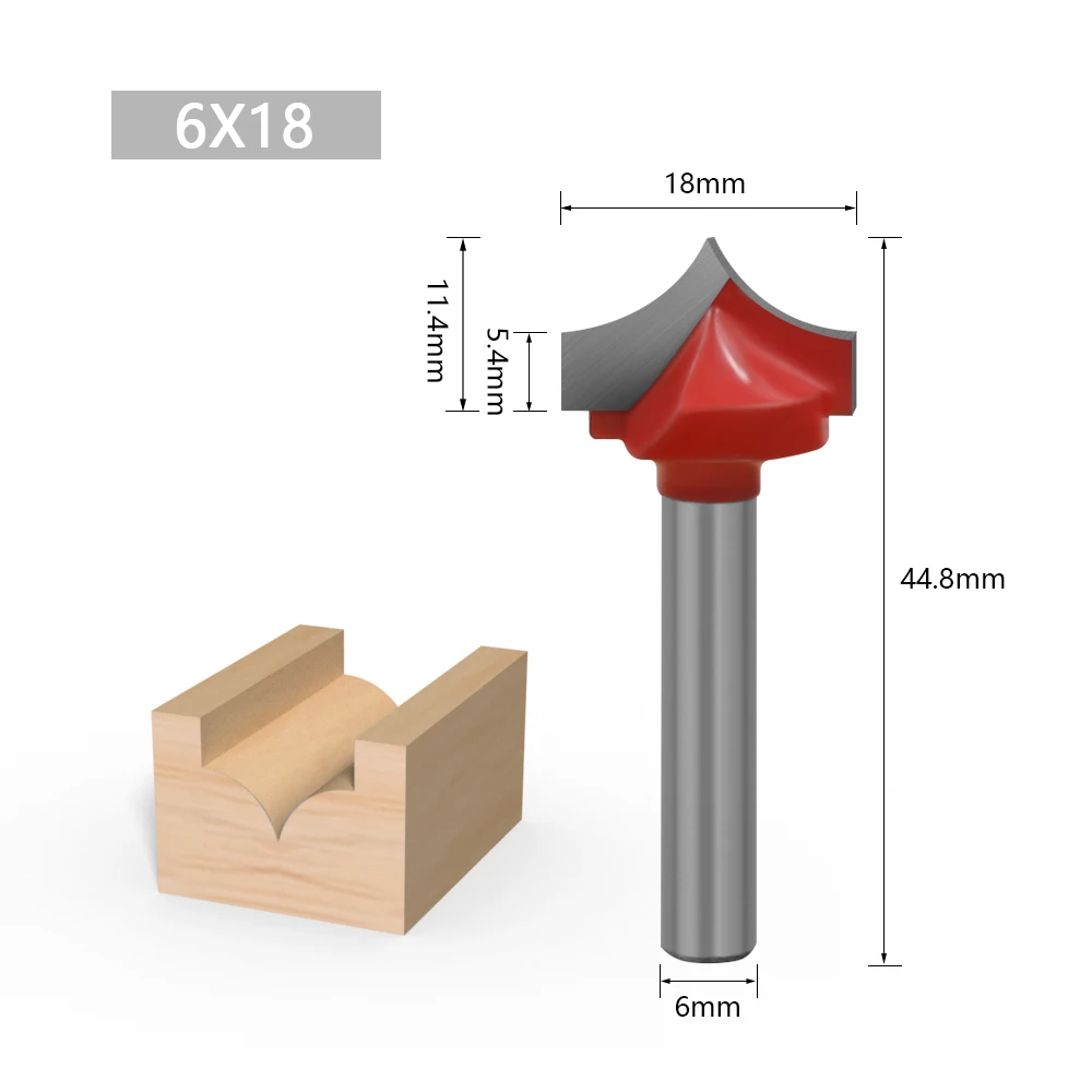 LA VIE 1pc 6mm Shank CNC Round Nose Bits Round Point Cut Bit Shaker Sharp Cutter Solid Carbide Tools for Woodworking MC06006