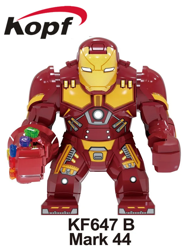 KF647B 20pcs No Box 20 шт. строительные блоки кирпичи большие фигурки Черная пантера Флас Супермен Тор паук фигурка мужчины для детей Dollos Подарочные игрушки KF6077 - Цвет: KF647B 20pcs No Box