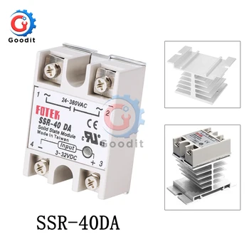 

Solid State Relay Actually SSR-40DA 3-32V DC TO 24-380V AC SSR 40DA WITHOUT Plastic Cover Single Phase Solid State Relay