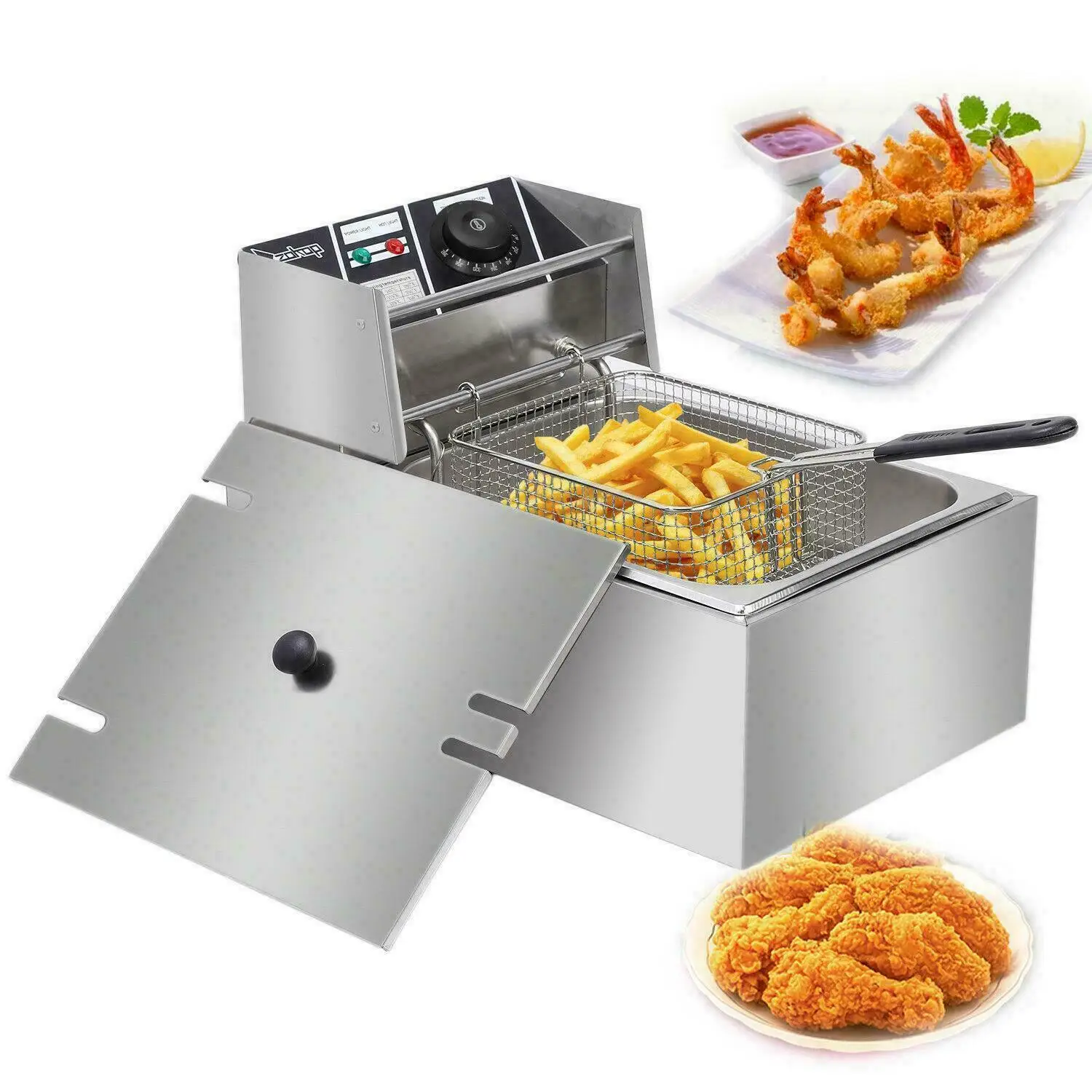 

2500W 6.3QT/6L Stainless Steel Electric Deep Fryer Home Commercial Restaurant