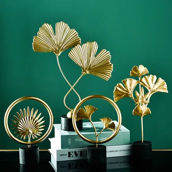 

NORDIC CREATIVE GINKGO BILOBA SIMPLECITY METAL ARTCRAFTS HOME DECORATION ACCESSORIES OFFICE DISPLAY ORNAMENTS TV CABINET DECORS