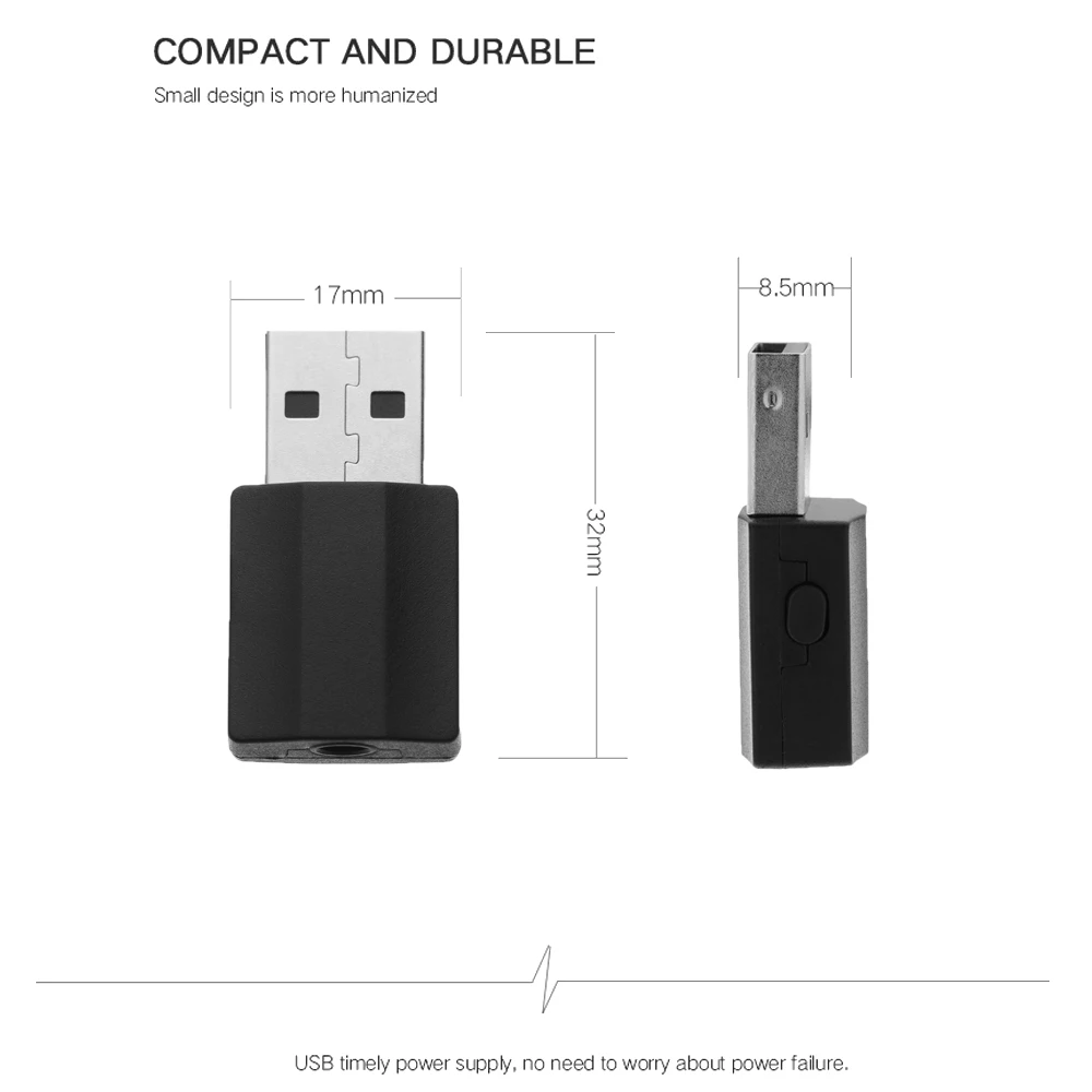 Bluetooth Adapter Bluetooth Transceiver Adapter Bluetooth Aux Adaptor Audio Adapter Mini 3.5mm AUX Stereo Wireless Bluetooth Adapter 5.0 Bluetooth Transmitter Receiver For Car Music Transmitter For TV
