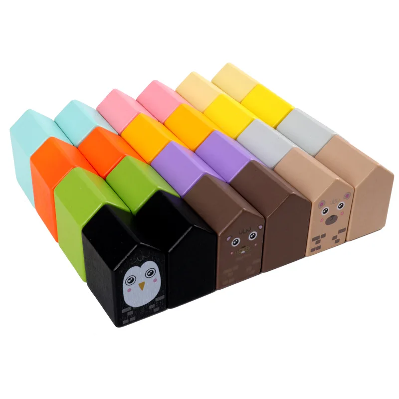 

Children Building Block Space Master Thinking Training Educational Toys Creative Town Stacking Wood Natural Montessori Game Gift