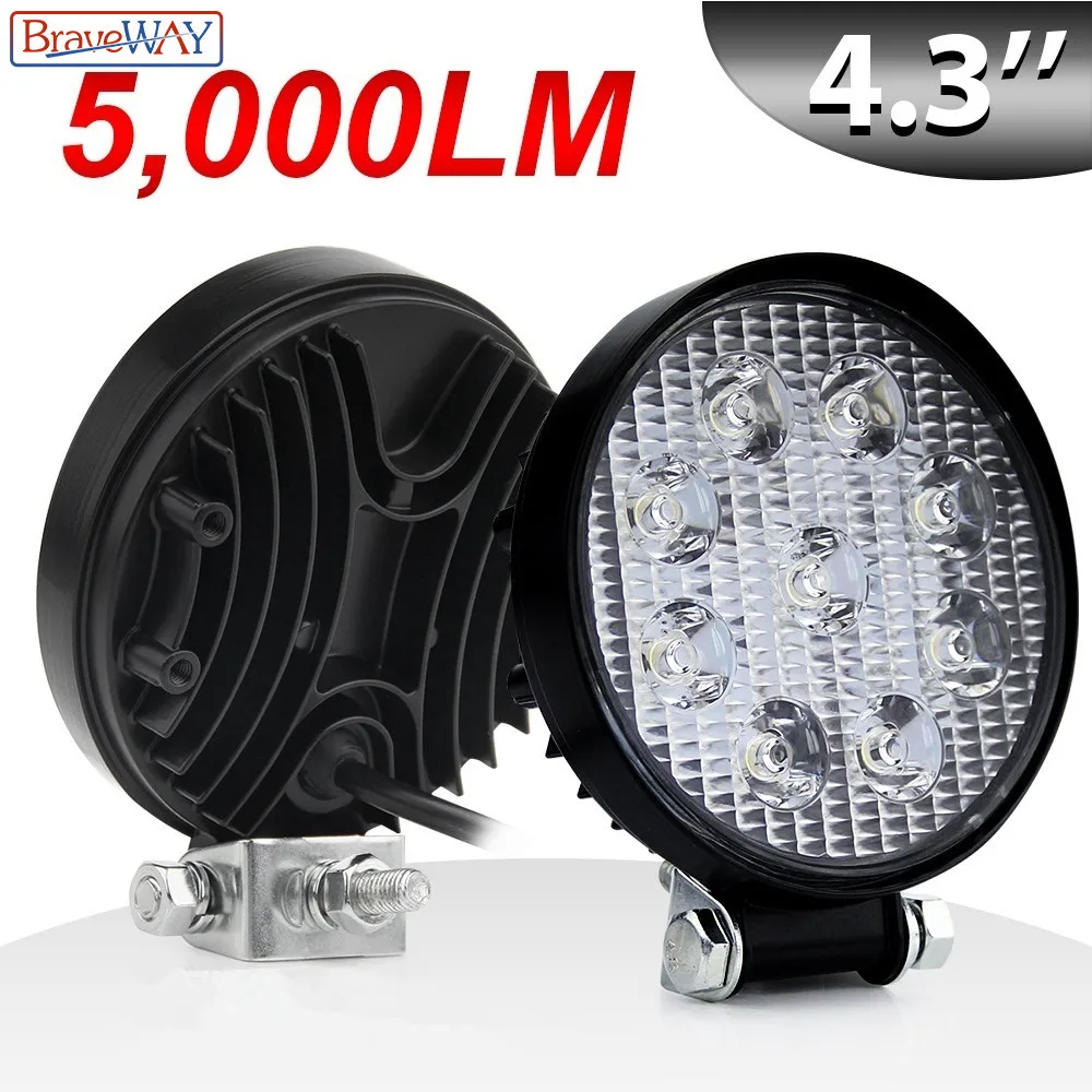 

BraveWay 4inch 27W LED Light Bar Flood Spot Offroad LED Work Lights DRL for 4WD Truck Tractor Boats Trailer 4x4 SUV ATV 12V 24V