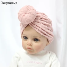 

0-6T Waffle Printed Beanies for Newborn Infant Baby Girls Headwraps Toddlers Kids Elastic Skullies Child Hat Warm Baby Donut Hat