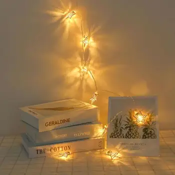 

10LED Crack Metal Star Light String Party Wedding Christmas Home Lamp Decor Metal Star String Light for Festival Halloween
