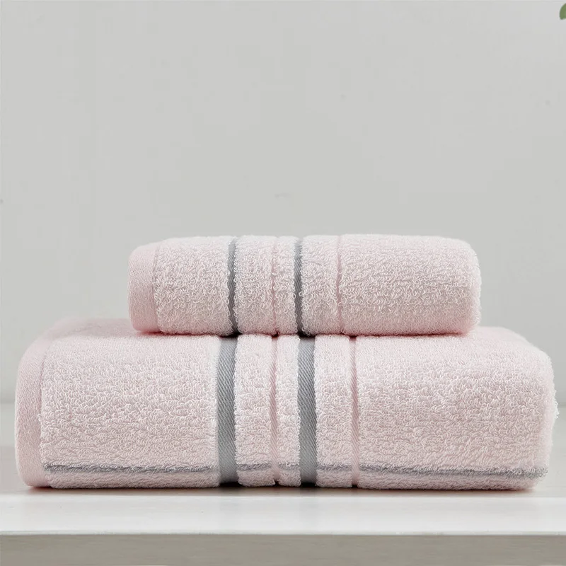 Pink Хлопок, быстро сохнет, машинная стирка, полотенца для рук, 2 шт, набор банных полотенец, ванная комната, роскошный мягкий розовый серый 2" x 55" - Цвет: Pink